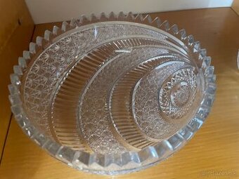 Krystalova misa, servirovacie tanieriky a misky. Set.