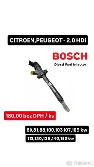 Repasované vstrekovače BOSCH - 2.0 HDi 88,103,110kw