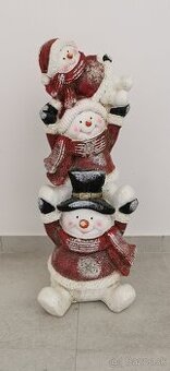 Vianočná dekorácia – 3 snehuliaci, cca 80 cm