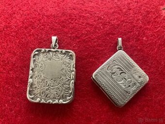 Starý strieborný prívesok s gravírovaním