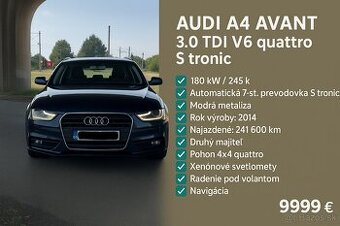 AUDI A4 AVANT 3.0 TDI V6 quattro S tronic