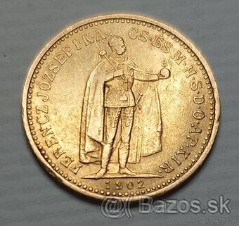 Zlatá minca 10 koruna uhorská - 1