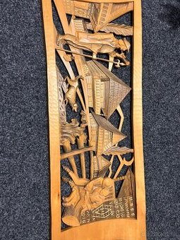 Predám krasny ručne robený  drevený obraz