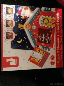 Drevené puzzle Janod, Vianoce, Mikuláš, Santa Claus