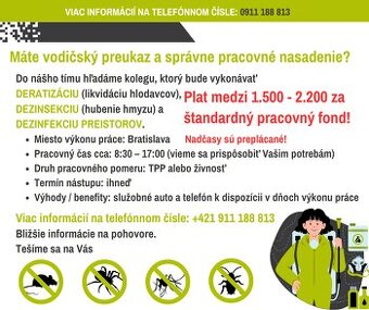 DDD Deratizácia, Dezinsekicia v Bratislave.