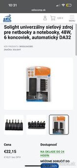 Solight - univerzálny sieťový adaptér