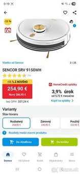 Robotický vysávač Sencor SRV 9150WH