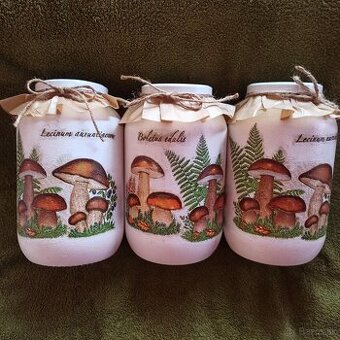 Poháre na hríby s motívom hriby