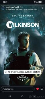 Predám lístok na Wilkinson Banská Bystrica