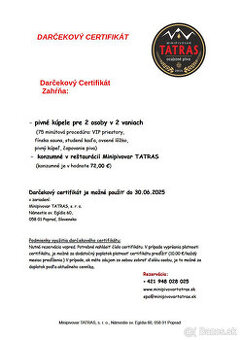 DARČEKOVÝ CERTIFIKÁT