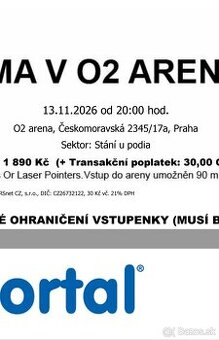 Sima O2 Aréna 13.11.2026