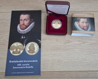 Zlatá zberateľská minca 100 € Korunovacia Rudolfa 2022