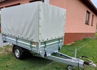 PREDÁM ZÁNOVNÝ BRZDENÝ PRÍVESNÝ VOZÍK UNIKOL NOSNOSŤ 1300kg