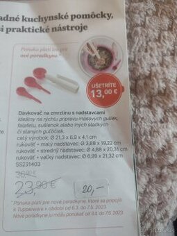 Tupperware dávkovač na zmrzlinu s nadstavcami, nové