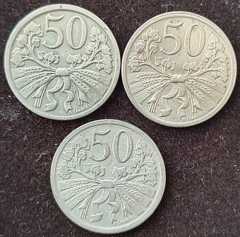 ČESKOSLOVENSKÉ MINCE:1 ČSR. 50-HALIERE KOMPLET 