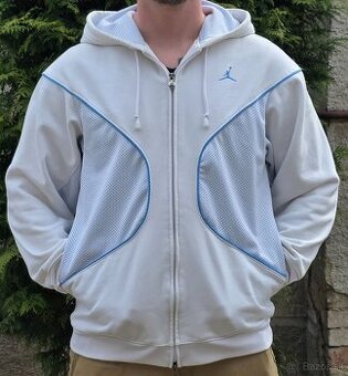 Nike Air Jordan Melo Full Zip Mikina Y2K Biela/Modrá M/L