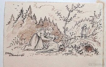 Paul Victor Mohn , 19.stol. kresba tušom, signováno.