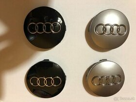Stredové krytky (pukličky) Audi- 60,61,68,69 mm čierne/sivé