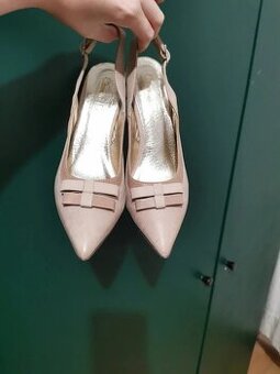 Kožené slingback lodičky Claudio Dessi