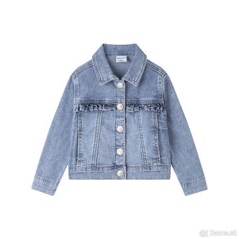 Dievčenská rifľová bunda s volánikmi – nová