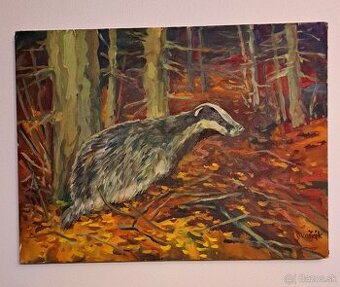 Poľovnícky obraz  - jazvec