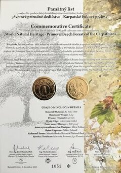 2015/100€ - Bukové pralesy - Pamätný list