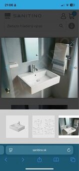 Duravit VERO umývadlo na dosku alebo stenu, rozmery 60x47 cm