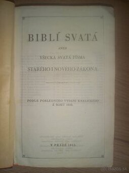 Biblia svätá vydanie r. 1942