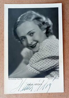 Hana Vítová autogram 30. léta ateliér Ströminger Praha