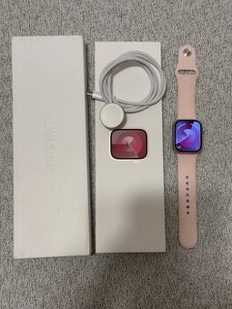 Apple watch 9 41mm 100% Ružové - Pekný stav komplet
