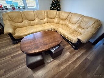 Celokožená rohová sedačka