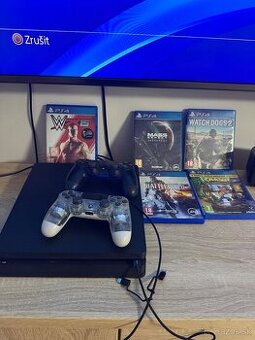 PS4 Slim 500GB + 2x ovládač + 5 hier + dokovacia stanica – T