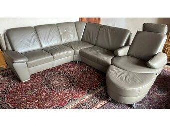 Luxusní rohová kožená sedací souprava, 2971