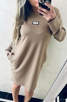 Damske voľne talianske šaty beige