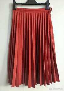 Dámska bordová/červená plisovaná sukňa midi/po kolená
