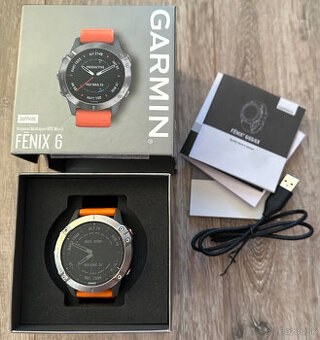 Garmin Fenix 6 Sapphire, Titanium/Orange