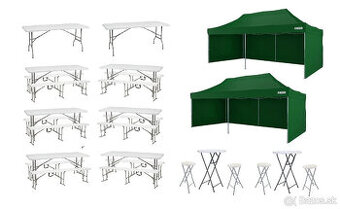 Zvýhodnený set - 2 párty stany + sedenie len 240€ (prenájom)