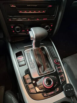 Radiaca páka pre automat AUDI / čierna biela červená nitka