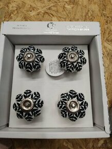 Čierno strieborné porcelánové úchytky