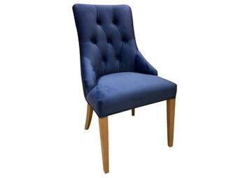 Jedálenské kreslo Pyka Lux - drevo D3 / kráľovská modrá (Fre