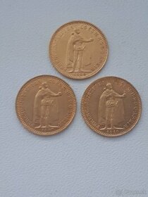 Mince zlate 10 a 20 koruny F.J.