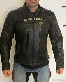 Pánska kožená moto bunda SPARK Dark - čierna XL