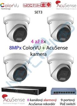 4až8x 8MPx ColorVU+AcuSense kamerový set Hikvision