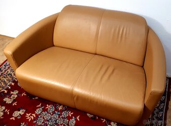 Dizajnové kožené dvojkreslo