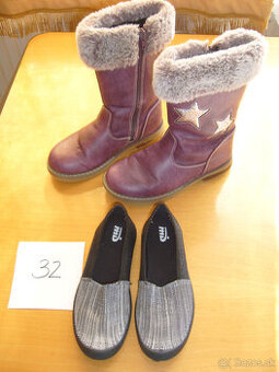 Zimné čižmy a plátenky č. 32