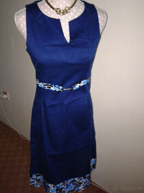 modré  elastické šaty Rinascimento veľ. S - 1