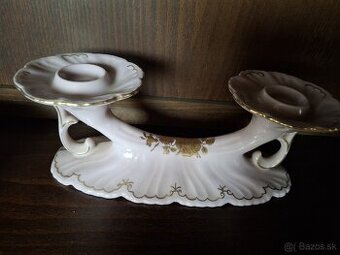 Ružový porcelán - svietnik