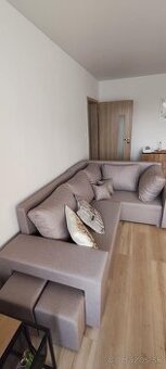 Nová rozkladacia sedacia súprava s 2 taburetkami - 1