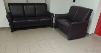 Kožená sedacia súprava 3+2 - ako NOVÁ, TOP STAV