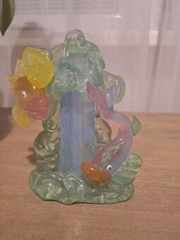 Raritná socha, teplomer - Jaroslav Brychta hutné sklo rybky